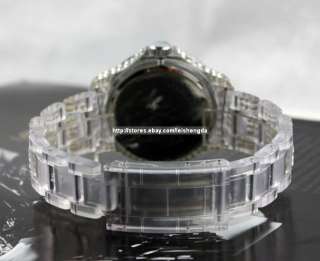 Ladys Women Luxury Transparent Crystal Quartz Watch  