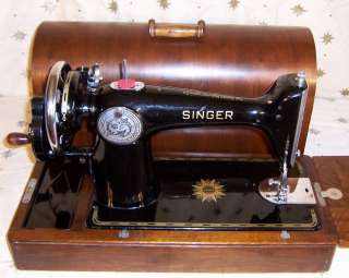 1948 Singer model 201 Hand Crank Sewing Machine Indian Star  a must 