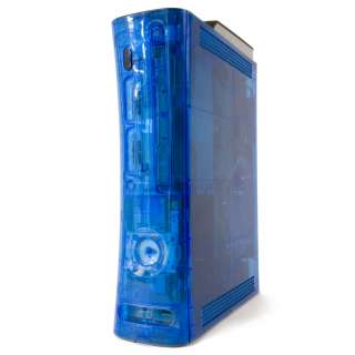 Xbox 360 Clear Ghost Case   BLUE / blue lights/ HDMI  