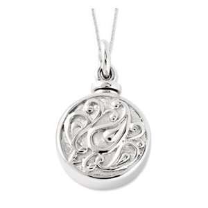  Sterling Silver Tear in Circle Ash Holder 18in Necklace Jewelry