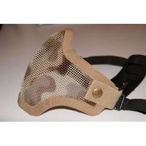 Mesh Half Face Desert Camouflage Airsoft Mask (with FREE 3 whole 