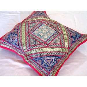  PINK INDIAN HOME DECORATIVE BED SOFA FLOOR PILLOW COVER 