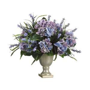  20hx22wx22l Hydrangea/ Lobelia in Ceramic Urn Lilac 