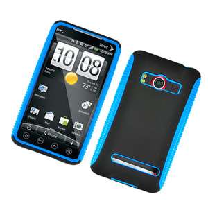 Black/Blue HYBRID TPU HTC EVO 4G/Supersonic/PC36100 Phone Hard Case 