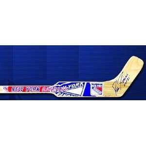   Giacomin Signed Rangers Mini Hockey Stick   HOF 87 