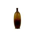 accent two tone brown ceramic vase with red distress accent