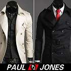 Mens Stylish Premium Fit Double Breasted Trench PeaCoat Jackets 