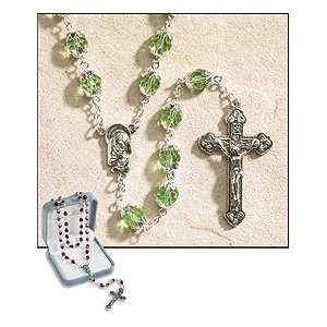  August (Peridot) Double Capped Birthstone Rosary   25 L 