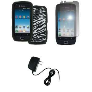 Mobile Samsung Exhibit 4G Black and White Zebra Stripes Design 