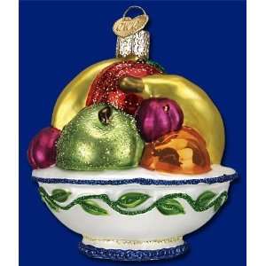    FRUIT BOWL Glass Ornament Old World Christmas: Home & Kitchen