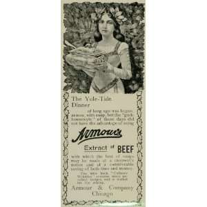  1897 Ad Armour Beef Extract Christmas Dinner Lady Garland 