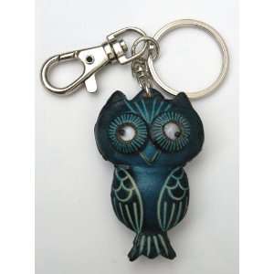 Leather Hand Crafts Owl Key Holder/Key Ring/Key Chain/Handbag Charm 