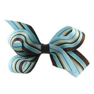  Brown and Turquoise Preppy Bow 