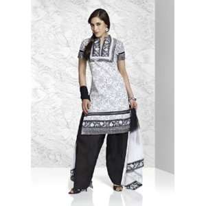  Black and White Printed Salwar Kameez Cotton: Everything 