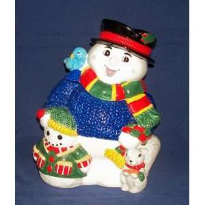  Collectible Ceramic Snowman Cookie Jar 