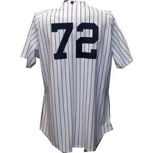 72 Yankees 2010 Spring Training Game Issued Pinstripe Jersey (Silver 