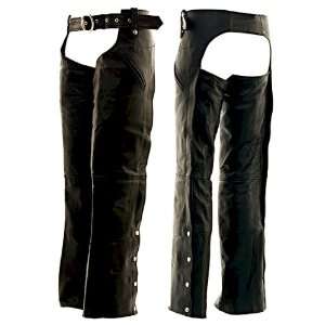    100% Genuine Leather Motorcycle Chaps (XL) 