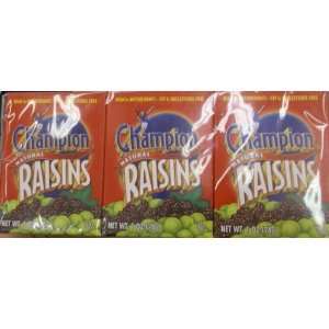 Champion Natural Raisins (6 Boxes 1 Oz Each)  Grocery 