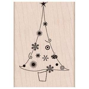   Christmas Tree Wood Mounted Rubber Stamp (K4795): Arts, Crafts