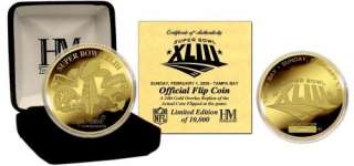 Super Bowl XLIII Steelers vs Cardinals Gold Flip Coin  