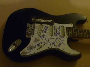 THE STOOGES SIGNED GUITAR X3 IGGY POP PROOF  