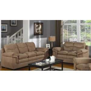  2PC Casual Upholstered Sofa and Loveseat Set