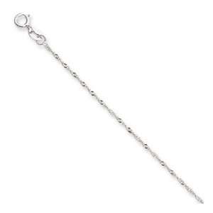  14k White Gold 1mm Singapore Chain Necklace   24 Inch 