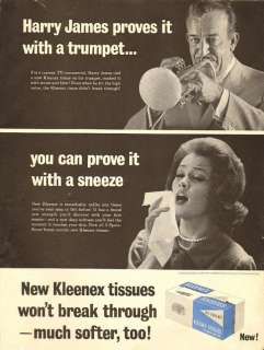 1963 vintage ad for Kleenex Tissues, Harry James  1393  