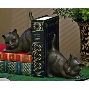  Dessau Cat Bookends Bronze Iron Patio, Lawn & Garden