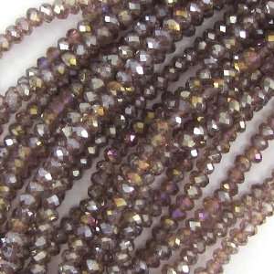 2x3mm faceted crystal rondelle beads 8.5 lt purple AB  