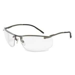  Leight Slate Safety Glasses w/ Metal Frame and Anti Fog Clear Lenses 