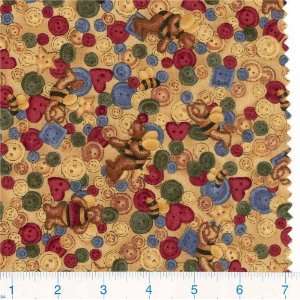   45 Wide Buttons and Bees Fabric By The Yard Arts, Crafts & Sewing