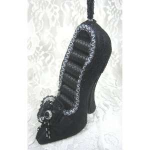   Lace Shoe Ring Holder with Jewelry Hangers   Black Lace Everything
