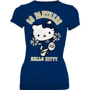  NCAA Pittsburgh Panthers Hello Kitty Pom Pom Junior Crew Tee Shirt 