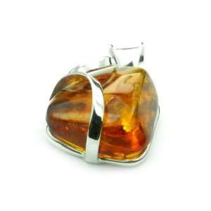   925 Sterling Silver & Baltic Amber Unique Pendant PD0789 Jewelry