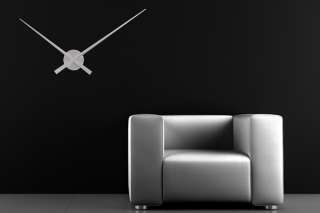 Riesige Design Wanduhr SIMPLE TIME Alu silber 80cm Uhr Uhren  
