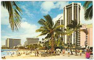OLD PHOTO POSTCARD PC Waikiki Beach Hawaii HI 1960s  