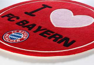FC Bayern München Fan Teppich I Love 100 cm rund  