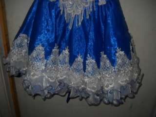 Girls Royal Blue National Pageant Dress Size 6 6X  