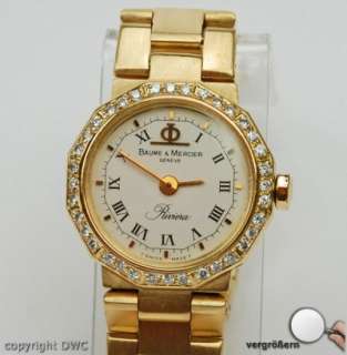 Uhren Dau Baume Mercier 18kt 750 Gold Golduhr Rivera Luxus Uhr 