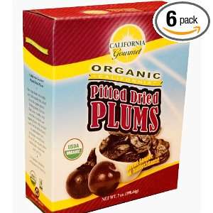 California Gourmet Organic Dried Plums, 7 Ounce (Pack of 6)  