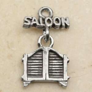 SALOON DOORS Linked Siilver Plated Pewter Charm 