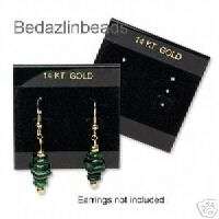 Lot 100 Black 14 KT. Gold Earring Display Cards~3 Pairs  