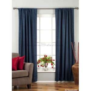  Navy Blue Rod Pocket Velvet Curtain / Drape / Panel   84 