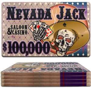   Jacks Ceramic Poker Chip Plaque   $100000   One Piece 