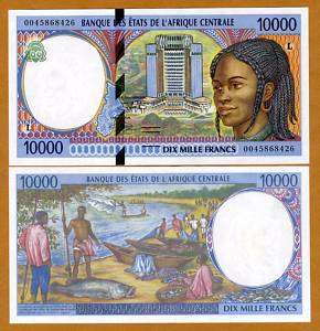 Central African States GABON, 10000 (10,000), 2000, UNC  