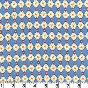  45 Wide Astro Harlequin Star Blue Fabric By The Yard 