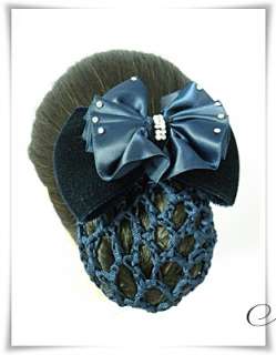 New Velvet Blue Bow Barrette Snood Hair Net Hair Band 1  