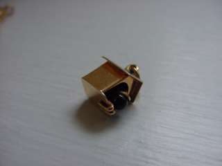 Antique Solid 10k Yellow Gold Dog or Bird House Charm  
