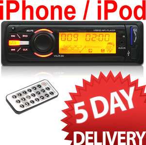 In Dash SD USB MP3 Car Stereo Player iPhone Aux Detachable 5 Days 
